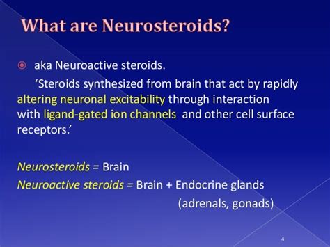 list of neuroactive steroids.